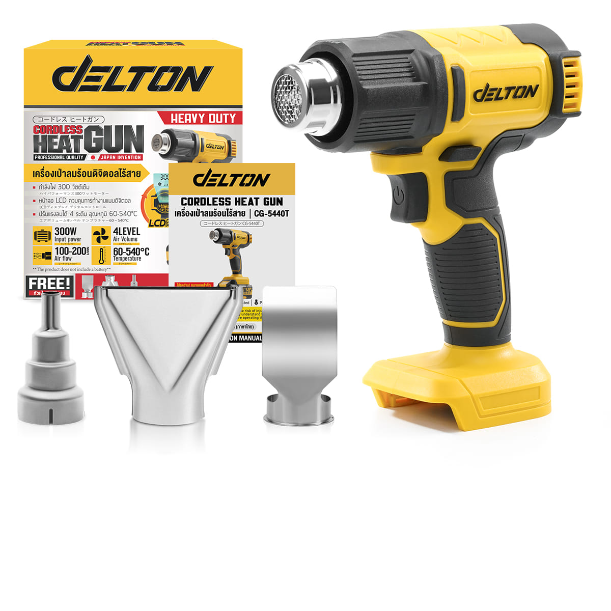 เครื่องเป่าลมร้อนไร้สาย (เฉพาะเครื่องเปล่า) DELTON รุ่น CG-5440T 20V_1